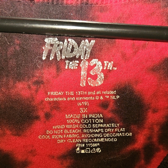 Friday the 13th Red & Black Tie Dye Graphic Sleeveless T-Shirt Dress Hot Topic - Picture 5 of 6